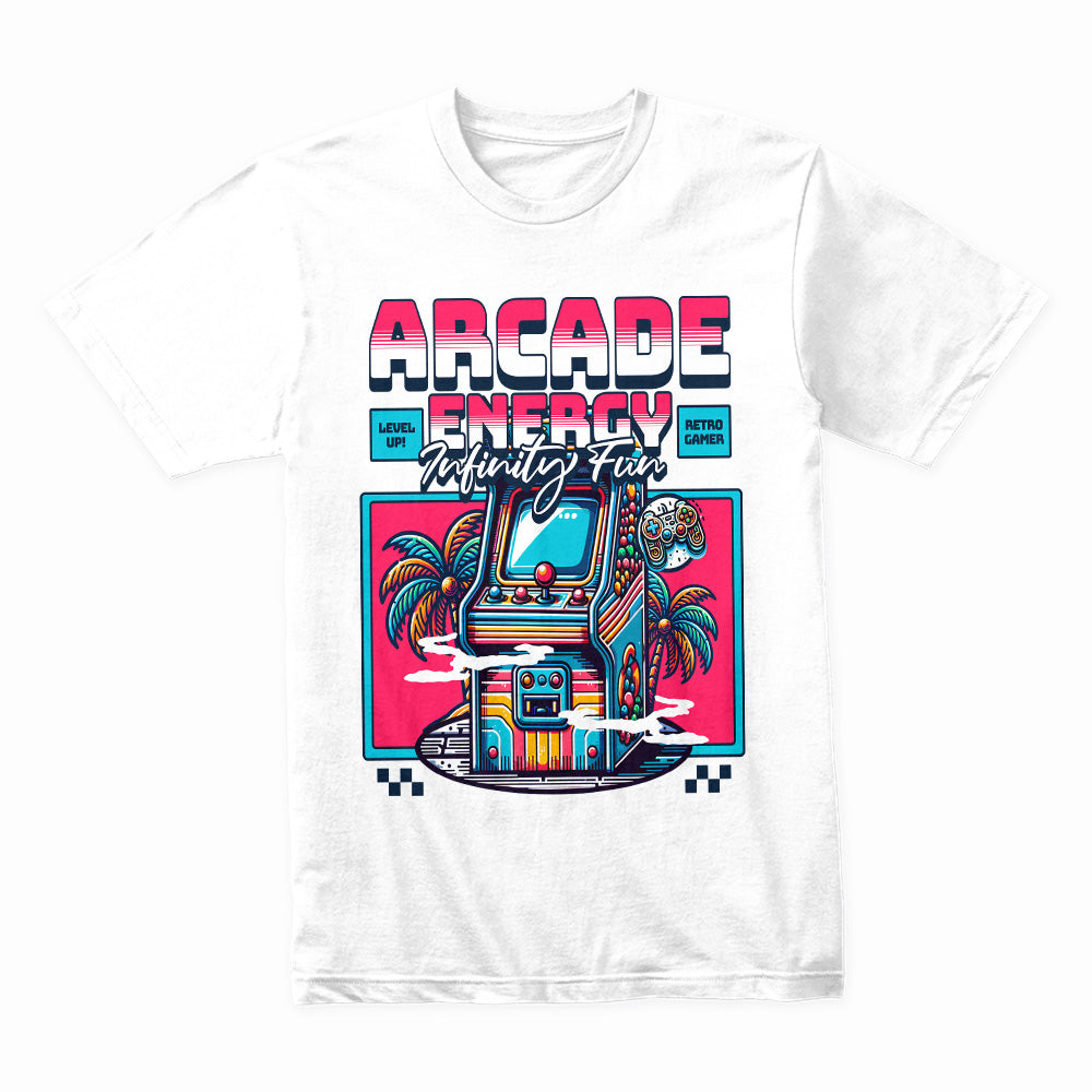 Arcade Energy T-Shirt – Retro Gaming Infinity Fun