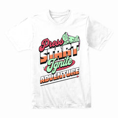 Press Start Ignite Adventure T-Shirt – Gaming Enthusiast’s Dream