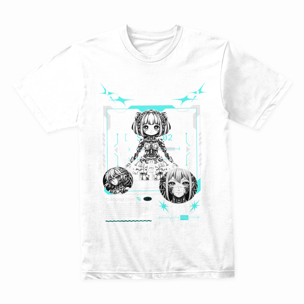 Cybernetic AI Doll T-Shirt – Futuristic Anime Cyborg