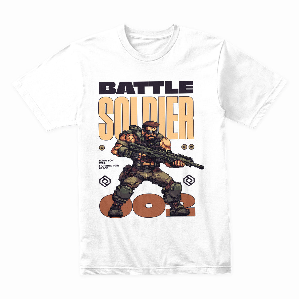 Retro Battle Soldier T-Shirt – Pixel Warfare Edition