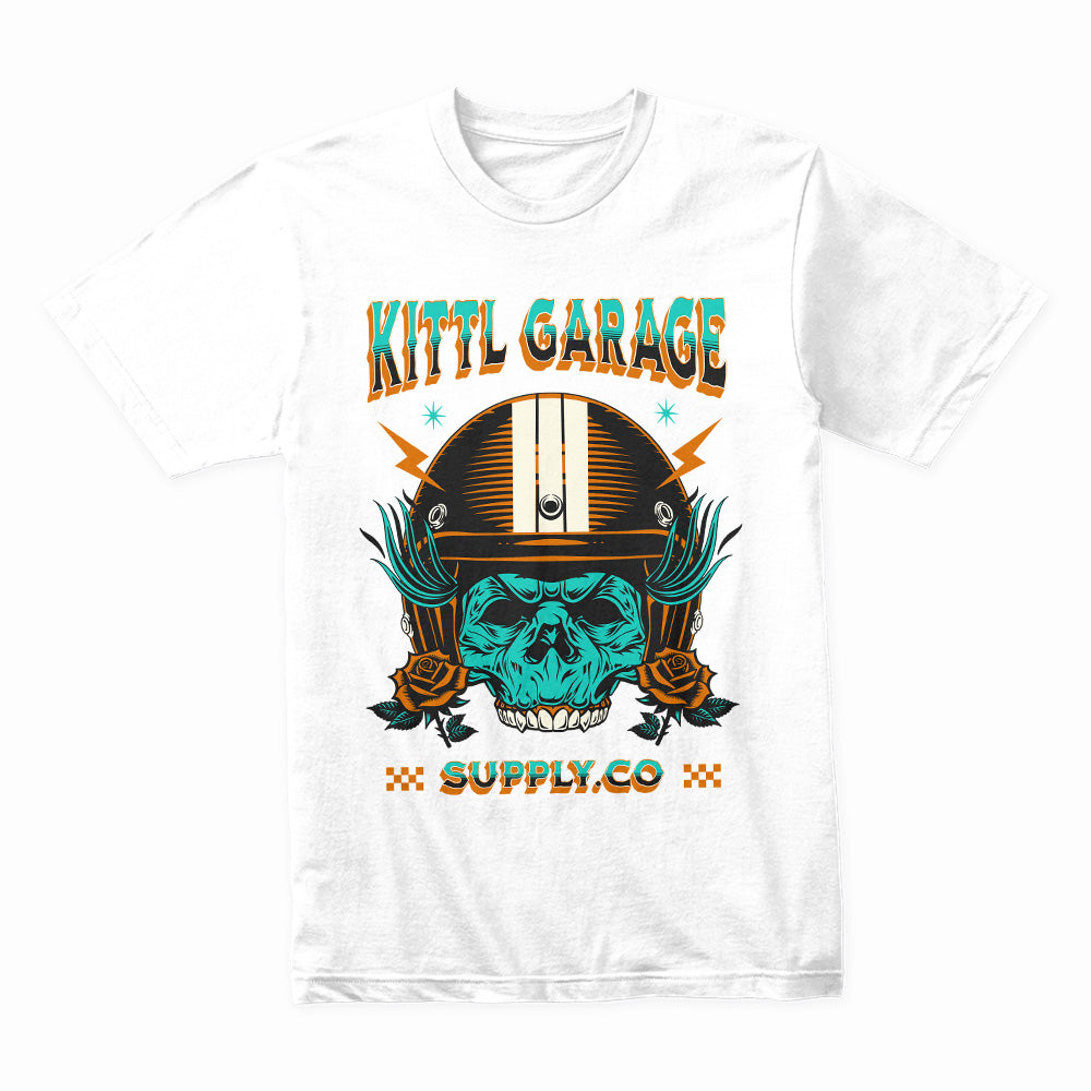 Kittl Garage – Vintage Biker Skull Mechanic T-Shirt