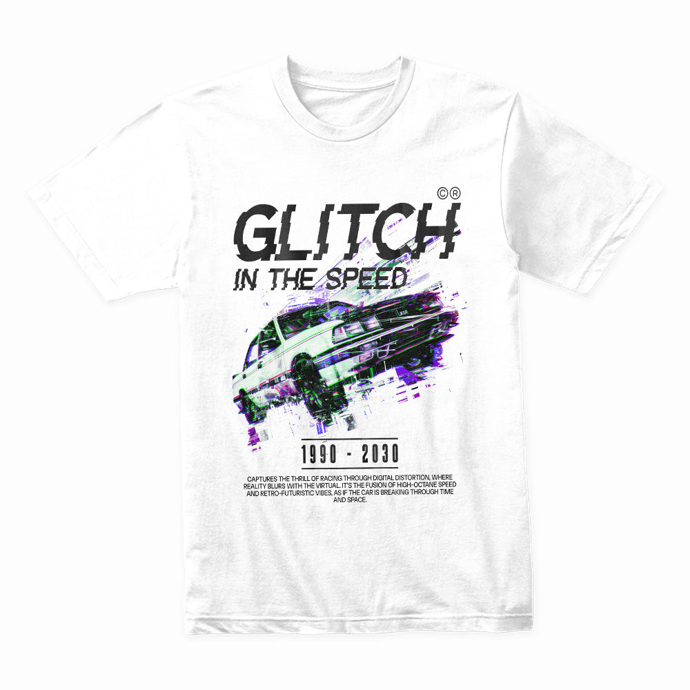 Glitch in The Speed: Retro Drift Pixel T-Shirt