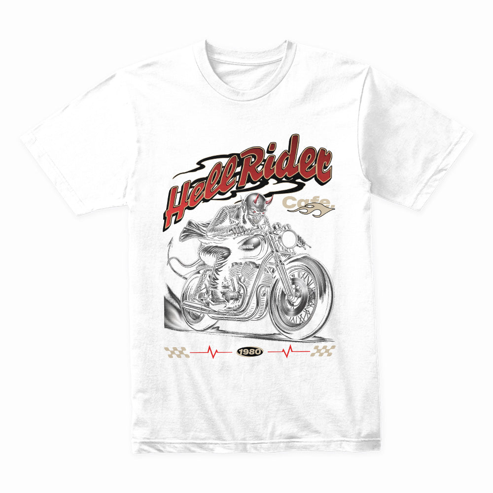 Hell Rider – Devil’s Cafe Racer Biker T-Shirt