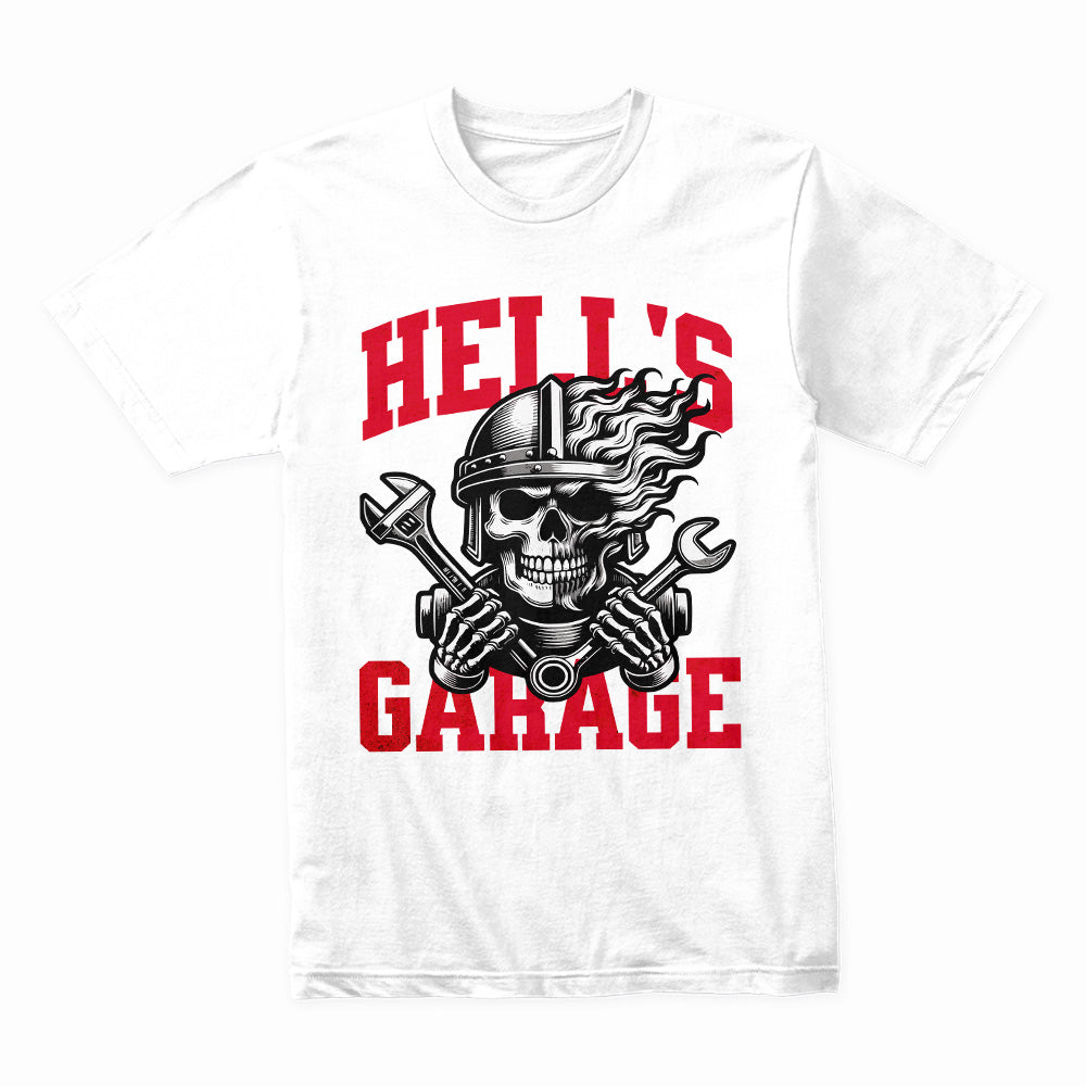 Hell’s Garage – Motors & Customs Skull Mechanic T-Shirt