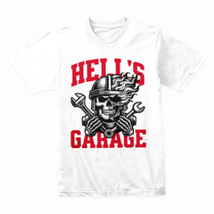 Hell’s Garage – Motors & Customs Skull Mechanic T-Shirt
