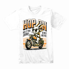 Hop On – Cool Biker Rabbit Adventure T-Shirt