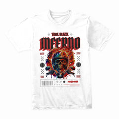 Inferno Trail Blaze – Flaming Skull Biker T-Shirt