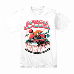 Inferno Classics: Volcanic Power Retro Muscle Car T-Shirt