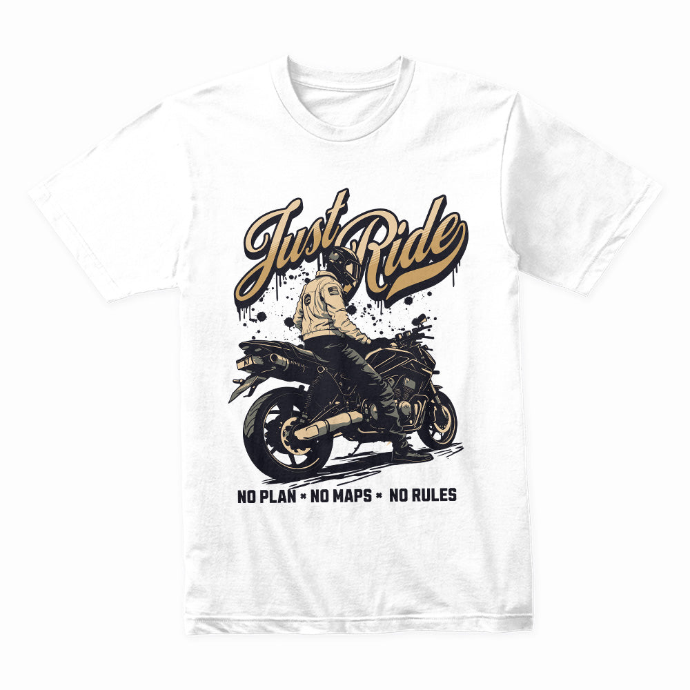 Just Ride – Minimalist Biker Spirit T-Shirt