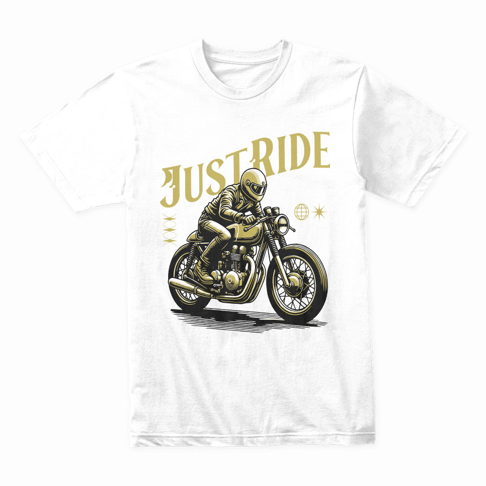 Just Ride – Vintage Café Racer Motorcycle T-Shirt
