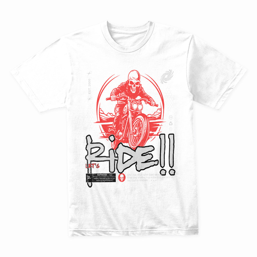 Let’s Ride!! – Skull Rider Streetwear Biker T-Shirt