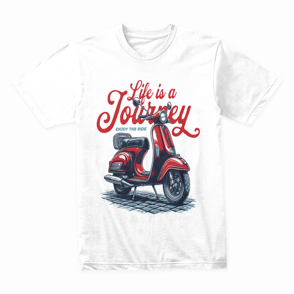 Life is a Journey – Enjoy the Ride Retro Scooter T-Shirt