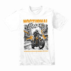 Nocturnal Blaze – Motorcycle Mavericks Graphic T-Shirt