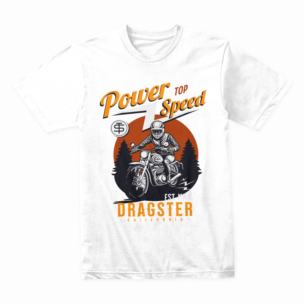 Power Top Speed T-Shirt – Vintage Dragster Motorcycle Racing Tee