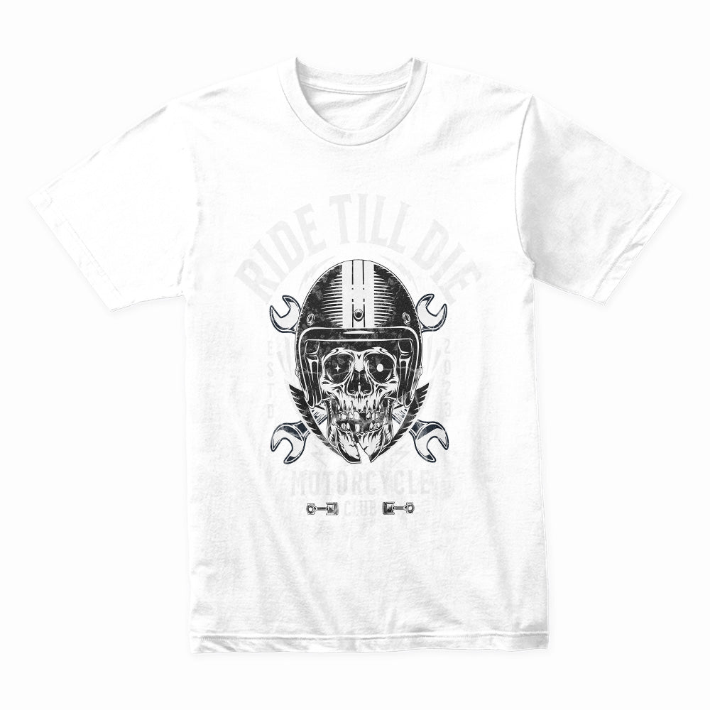 Ride Till Die T-Shirt – Hardcore Biker Skull Motorcycle Club Tee