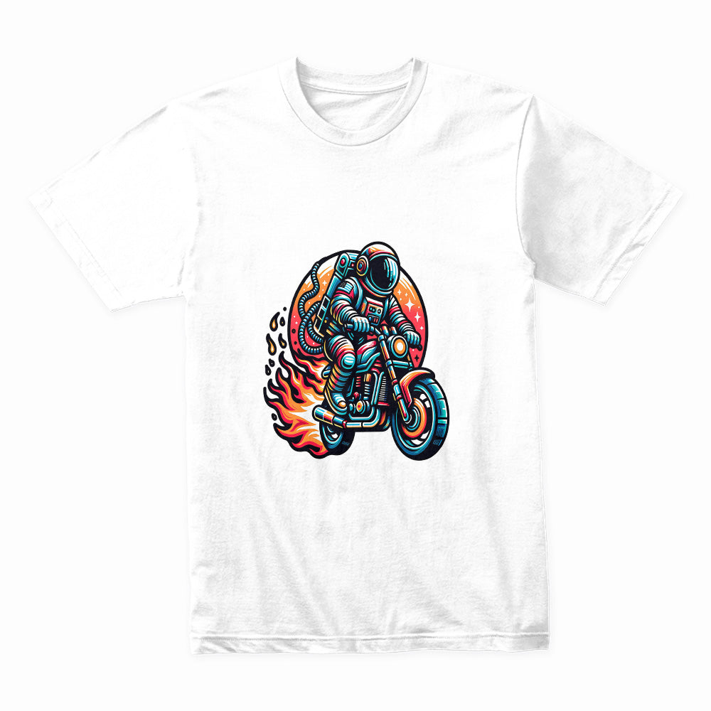 Ride Keep Safe T-Shirt – Futuristic Astronaut Biker Tee