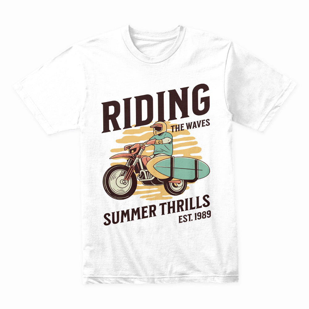 Riding the Waves T-Shirt – Surf & Motorcycle Adventure Tee