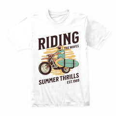 Riding the Waves T-Shirt – Surf & Motorcycle Adventure Tee
