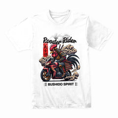 Rooster Rider T-Shirt – Samurai Biker Bushido Spirit Tee