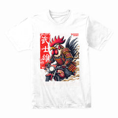 Samurai MotoRooster T-Shirt – Bushido Biker Warrior Tee