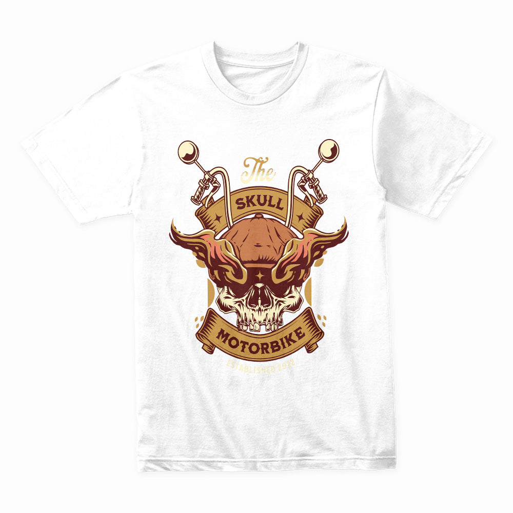 The Skull Motorbike T-Shirt – Fiery Biker Spirit Tee