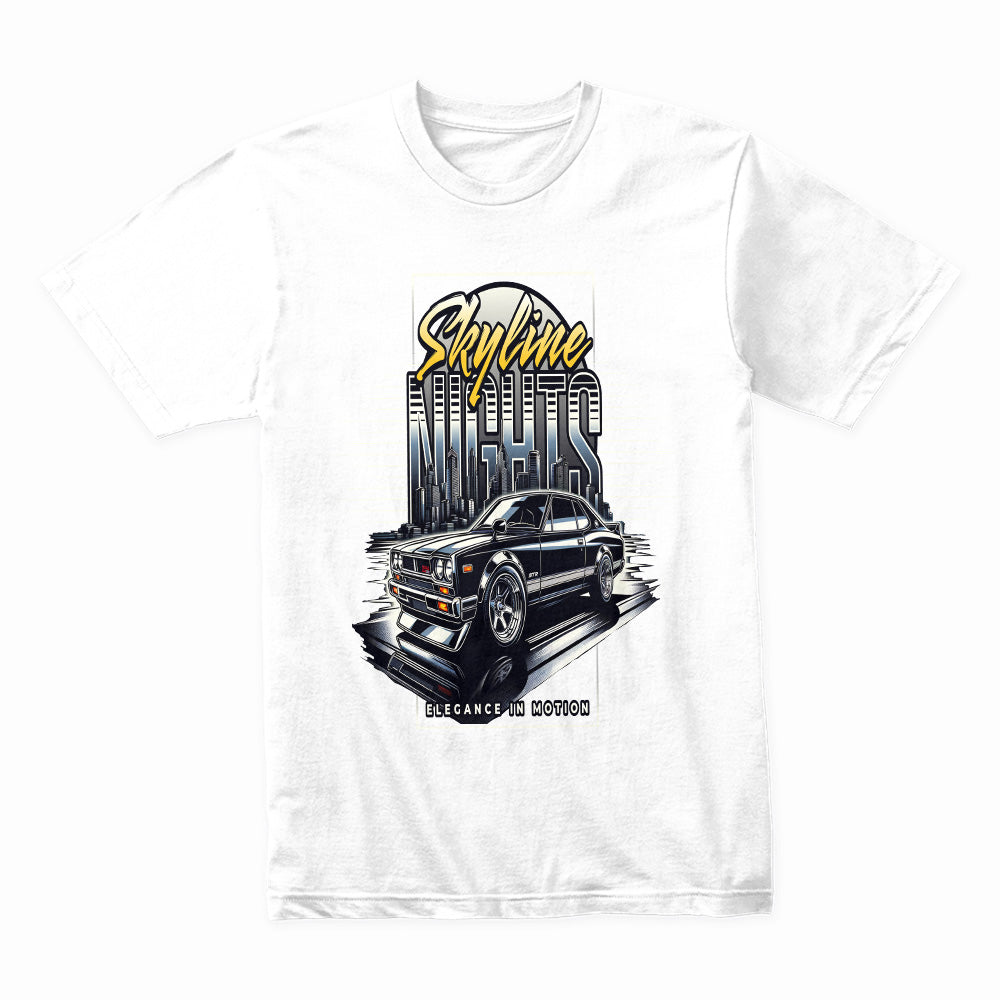 Skyline Nights: Retro JDM Elegance in Motion T-Shirt