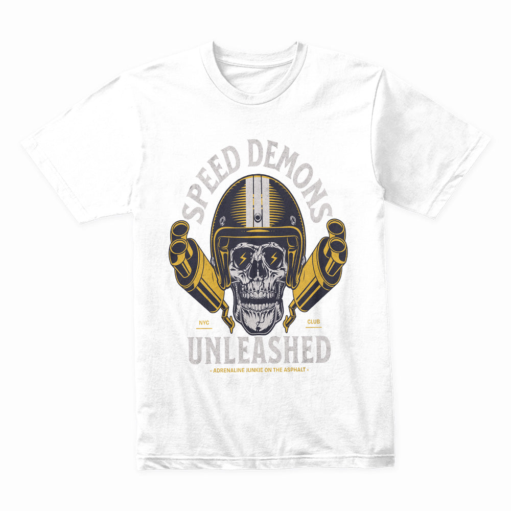 Speed Demons Unleashed T-Shirt – Hardcore Biker Skull Tee
