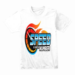 Speed Is Just a Number T-Shirt – Bold Racing Flame Graphic Tee