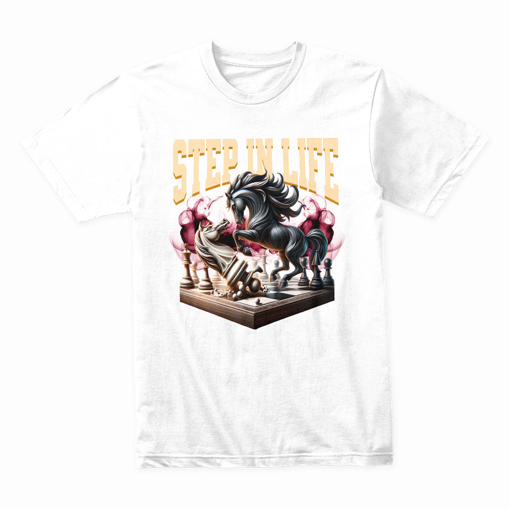Knight’s Gambit: Step In Life Chess Tee