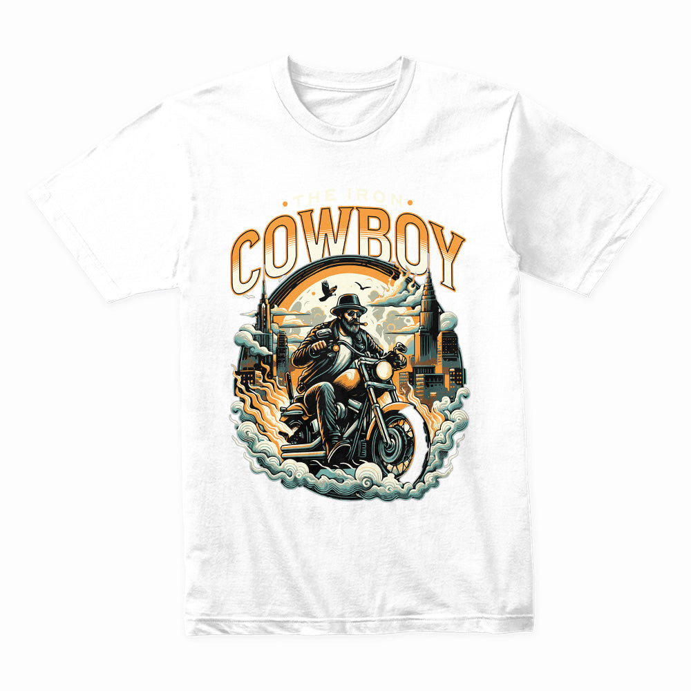 The Iron Cowboy T-Shirt – Western Biker Legend Tee