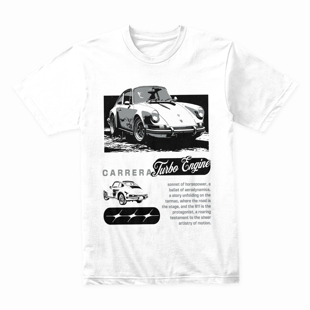 Vintage Porsche Carrera Turbo Engine – Retro Car Enthusiast T-Shirt