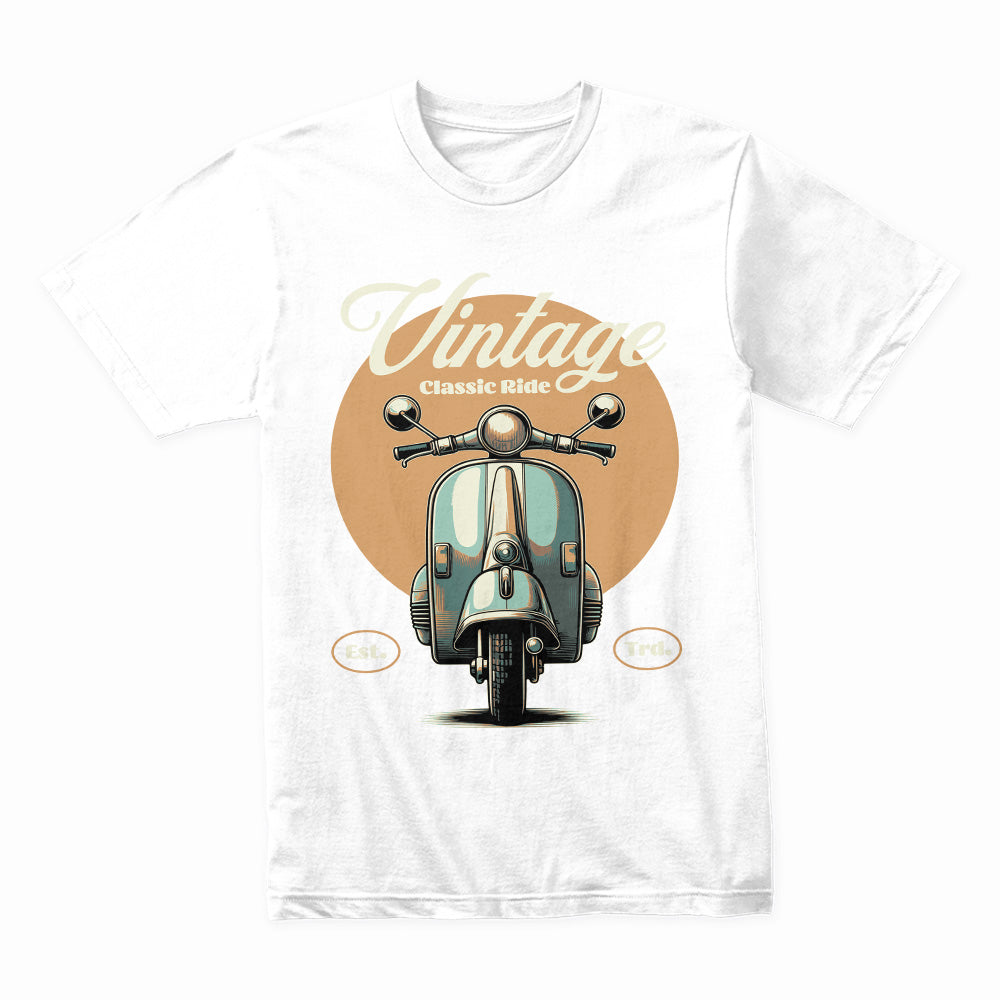 Vintage Classic Ride T-Shirt – Retro Scooter Enthusiast Apparel