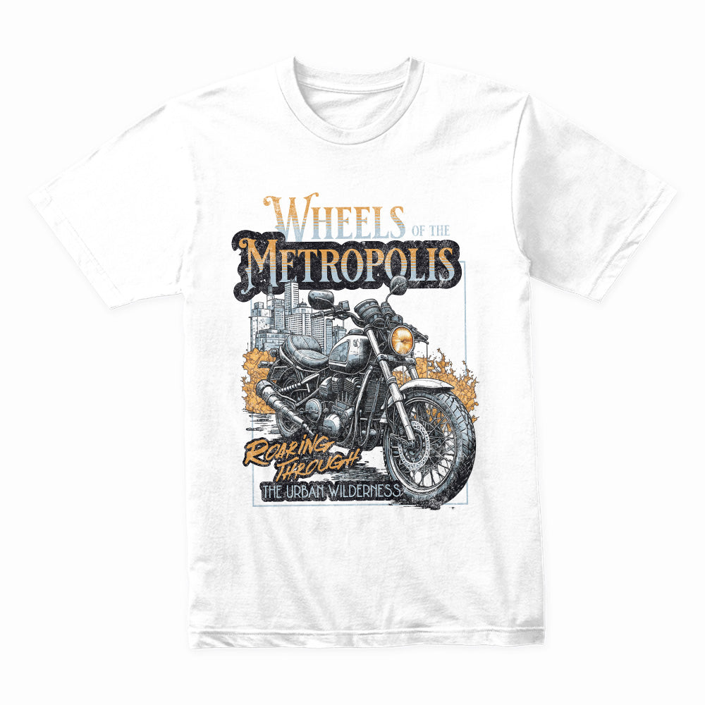 Wheels of the Metropolis Biker T-Shirt – Roaring Through the Urban Wilderness
