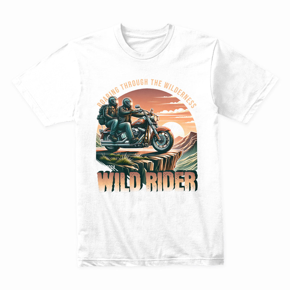 Wild Rider Motorcycle Adventure T-Shirt – Roaring Through the Wilderness