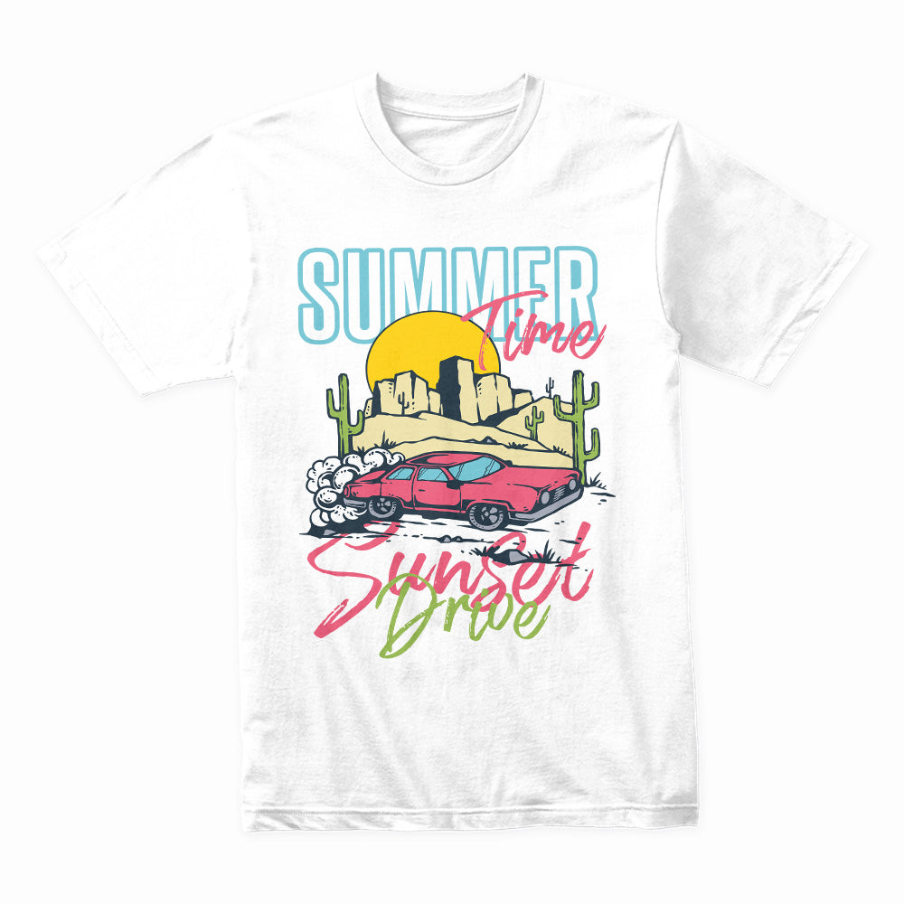 Summer Sunset Drive - Retro Road Trip Tee