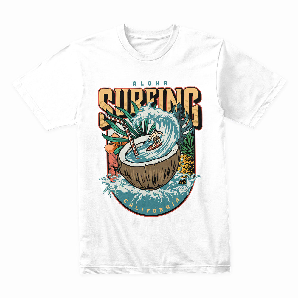 Aloha Surf Paradise: California Coconut Wave Tee