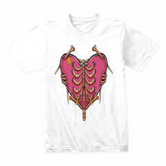 Stitched & Exposed – Ribbed Heart Tee