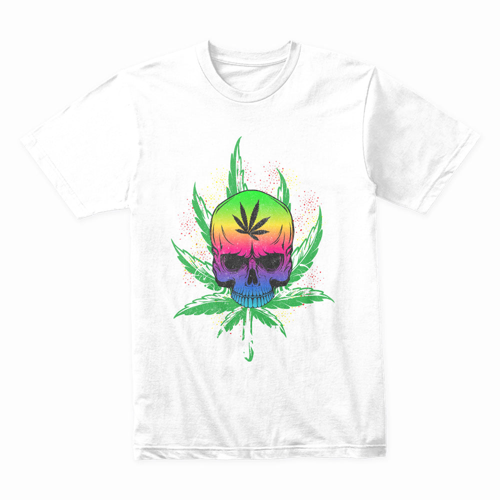 Psychedelic Cannabis Skull: Bold Streetwear Statement Tee