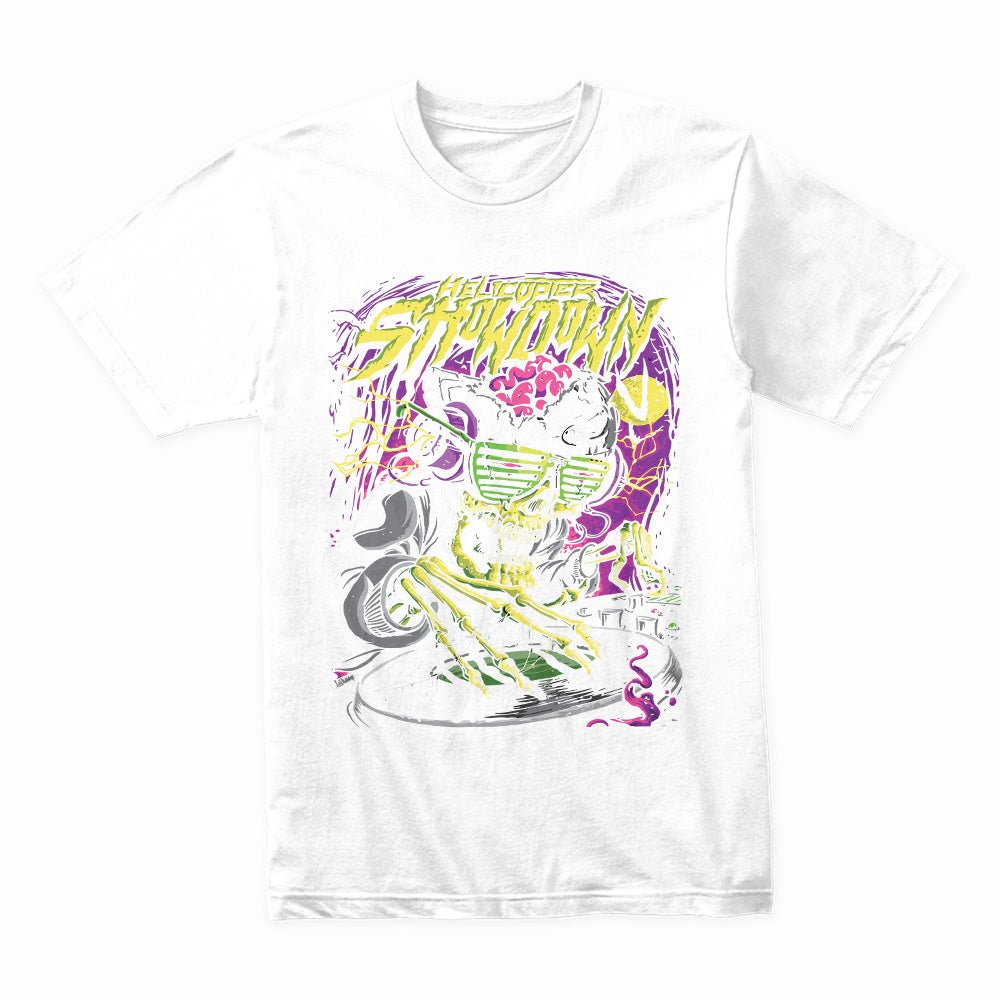 Neon Grave Drop: Skull DJ Showdown Tee