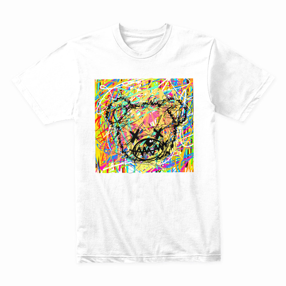 Chaotic Cuddles – Abstract Teddy Riot Tee