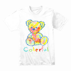 Crayon Chaos – Colorful Bear Scribble Tee
