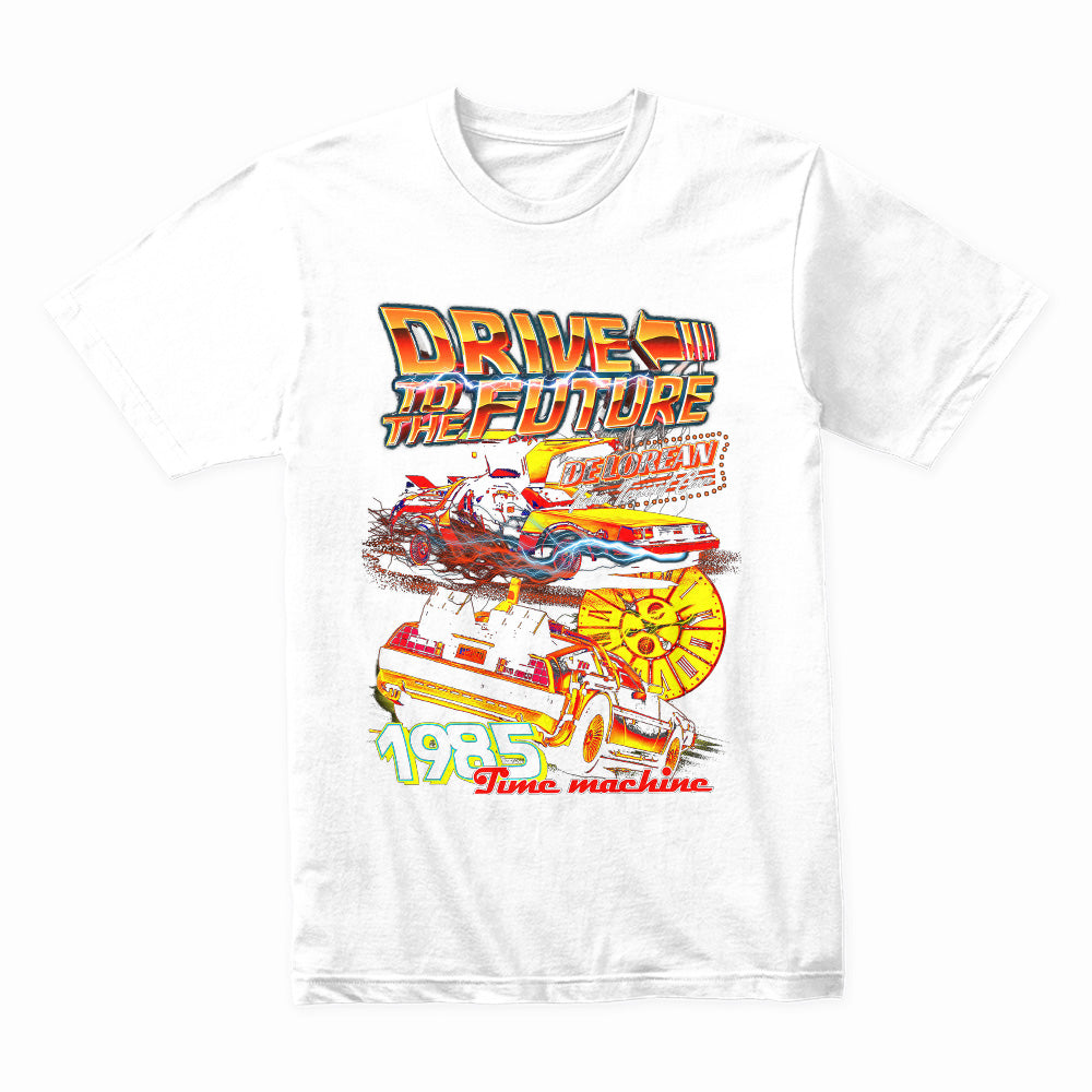 Drive to the Future Time Machine T-Shirt – Retro DeLorean 1985 Edition