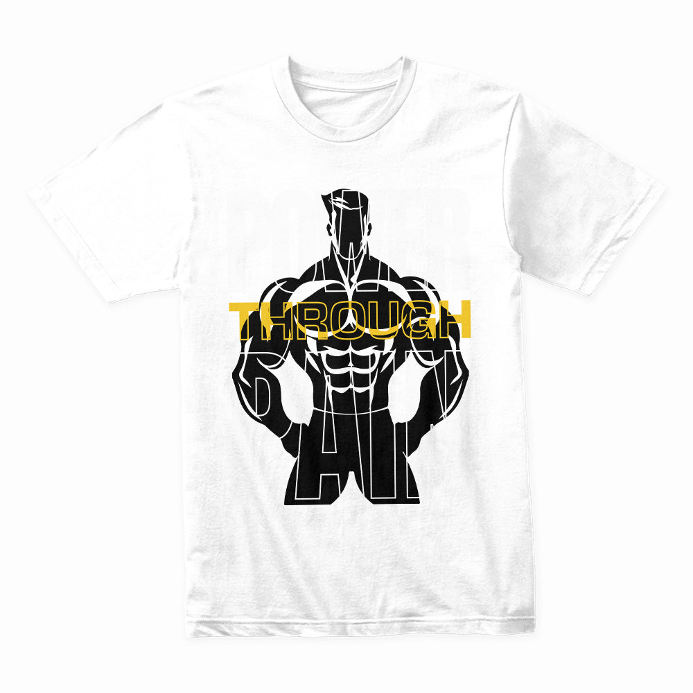 "Power Through Pain" Motivational Gym T-Shirt – Strength & Resilience