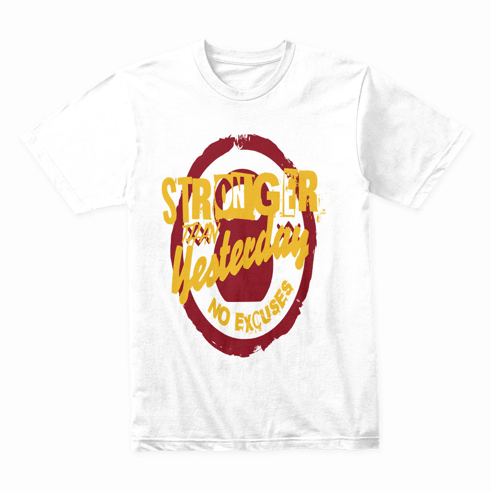 Stronger Than Yesterday – No Excuses Gym T-Shirt | Motivational Fitness Tee