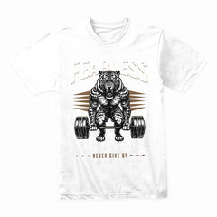 Fearless Beast Workout – No Pain, No Gain Gym T-Shirt | Power & Strength Tee