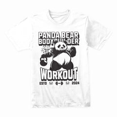 "Panda Bear Bodybuilder Workout" Fun & Motivational Gym T-Shirt