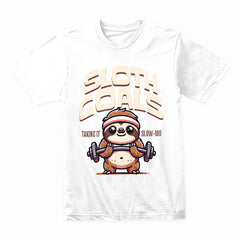 "Sloth Goals – Taking It Slow-Mo" Funny Gym T-Shirt for Lazy Lifters