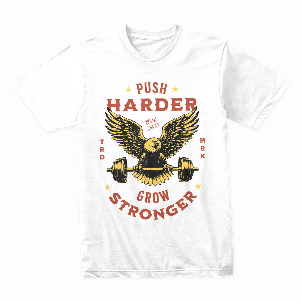 "Push Harder, Grow Stronger" Eagle Gym T-Shirt – Strength & Determination