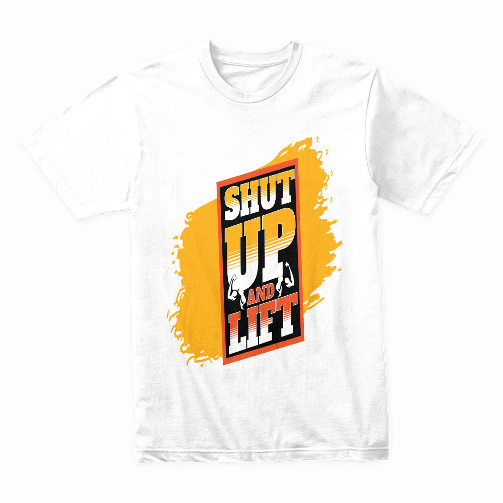 "Shut Up and Lift" Motivational Gym T-Shirt – No Excuses, Just Gains