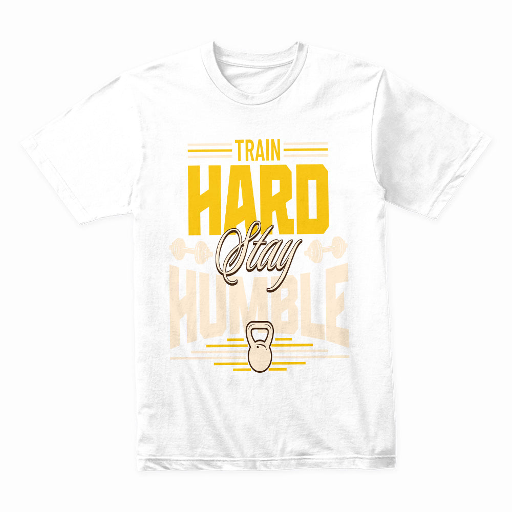 "Train Hard, Stay Humble" Motivational Gym T-Shirt – Strength Meets Character